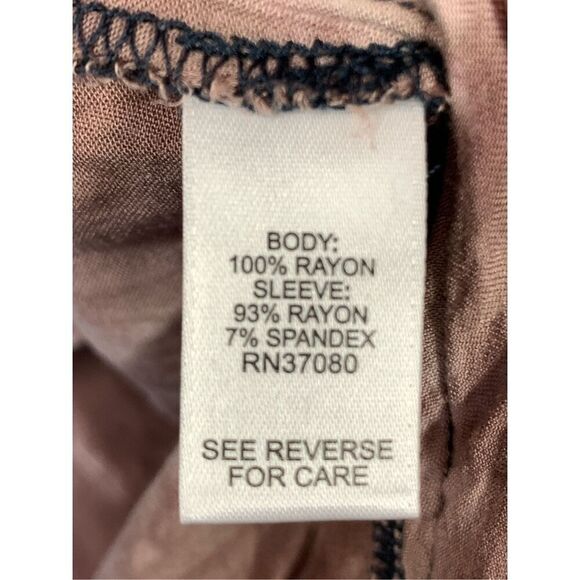 Versona Women's Tie-Dye Pullover V-Neck Long Sleeve Top Black Brown Size Medium - Picture 8 of 8